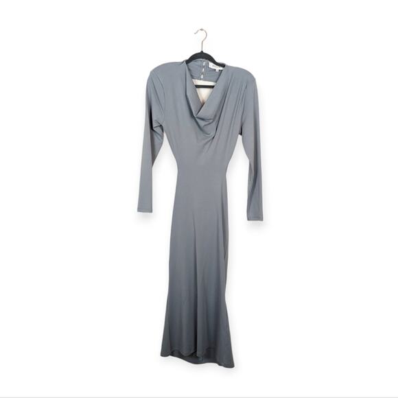 Elliatt Blue Equinox Tie Open Back Feminine Midi Dress - Picture 1 of 9